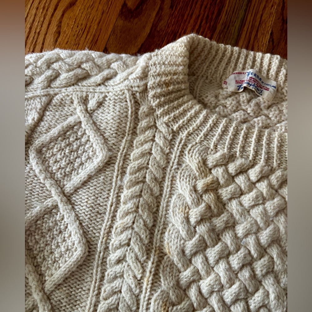 Fisherman Wool Sweater by Deans of Scotland - Vintage - Womens Medium - Picture 3 of 9